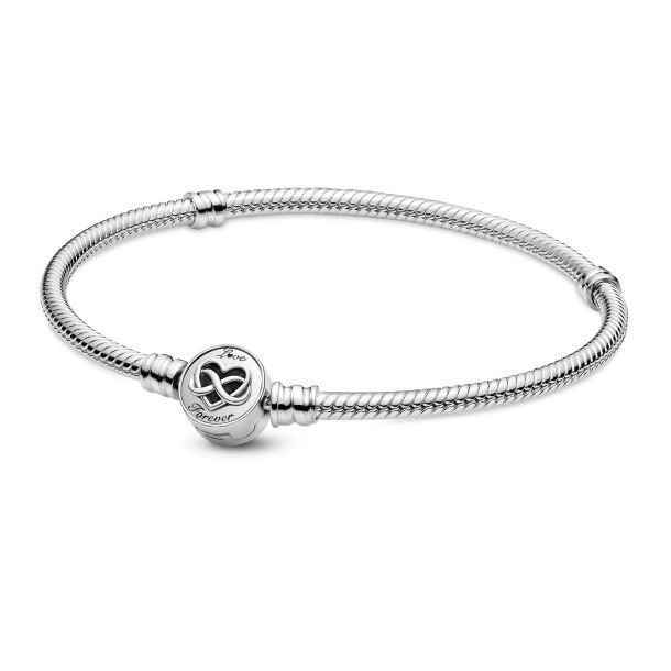 Pandora Heart Infinity Clasp Snake Chain Bracelet  - 599365C00