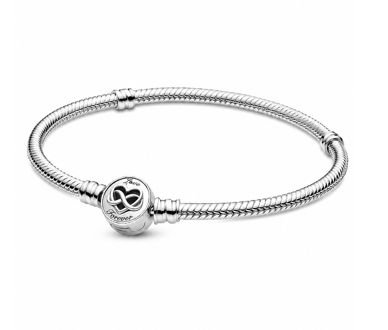 Pandora Heart Infinity Clasp Snake Chain Bracelet  - 599365C00