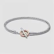 Two-tone Logo T-Bar Snake Chain Bracelet  - 582309C00