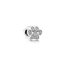 Sparkling Paw Print Charm - 791714CZ