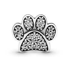 Sparkling Paw Print Charm - 791714CZ