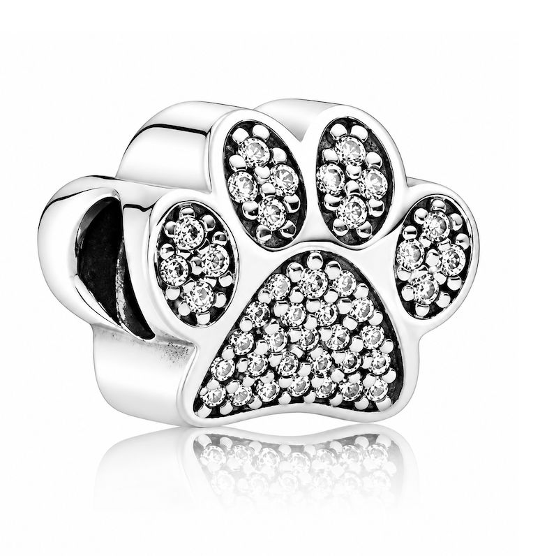 Sparkling Paw Print Charm-791714CZ