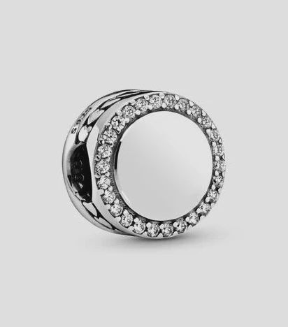 Silver charm with clear cubic zirconia - 792016CZ