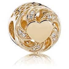 Openwork Ribbon Heart Charm - 751004CZ