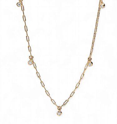 Era Bezel Lab Diamond (0.13ct) Dangle Chain Necklace-353723C01-45
