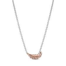 Two-Tone Floating Curved Feather Collier Necklace - 382575C01-45
