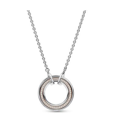 Signature Two Tone Logo &amp; Pavé Necklace - 382772C01-50