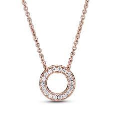 Pandora Logo Pavé Circle Collier Necklace  - 387436C01-45