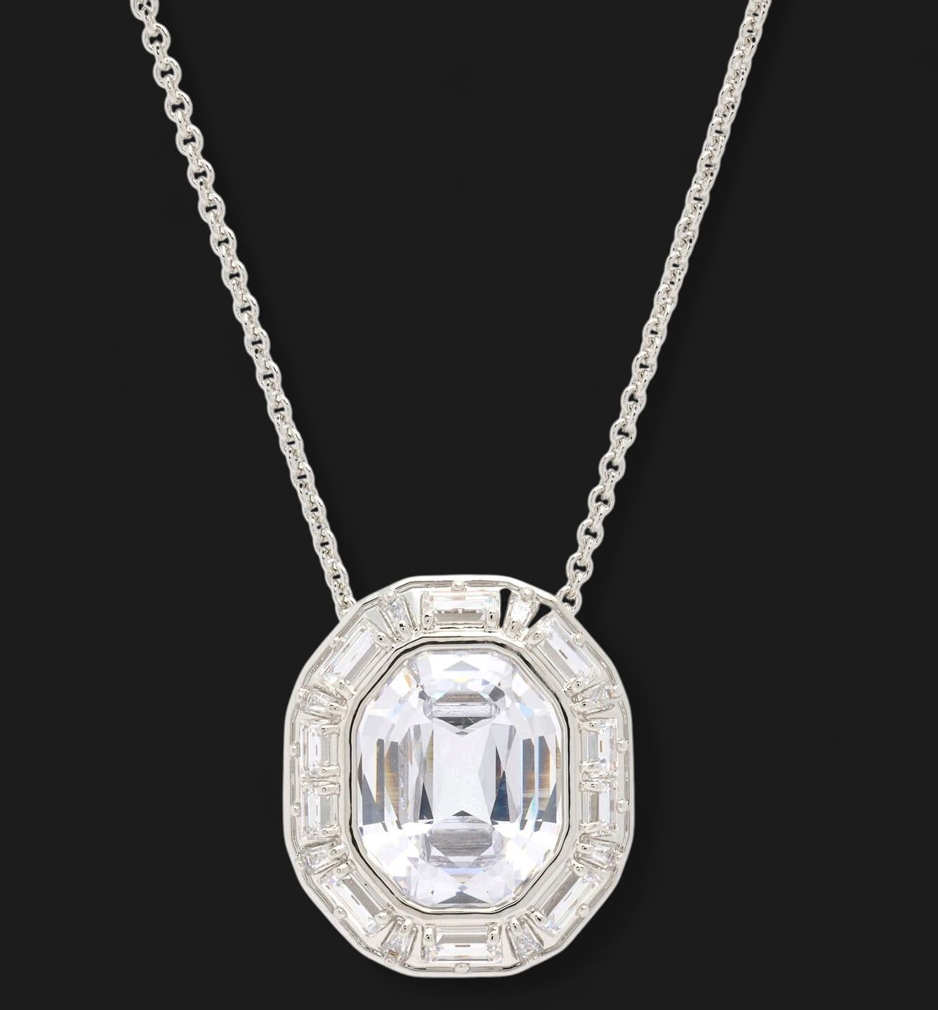 Mesmera Pendant, Octagon Cut, White (Size L) - 5669914