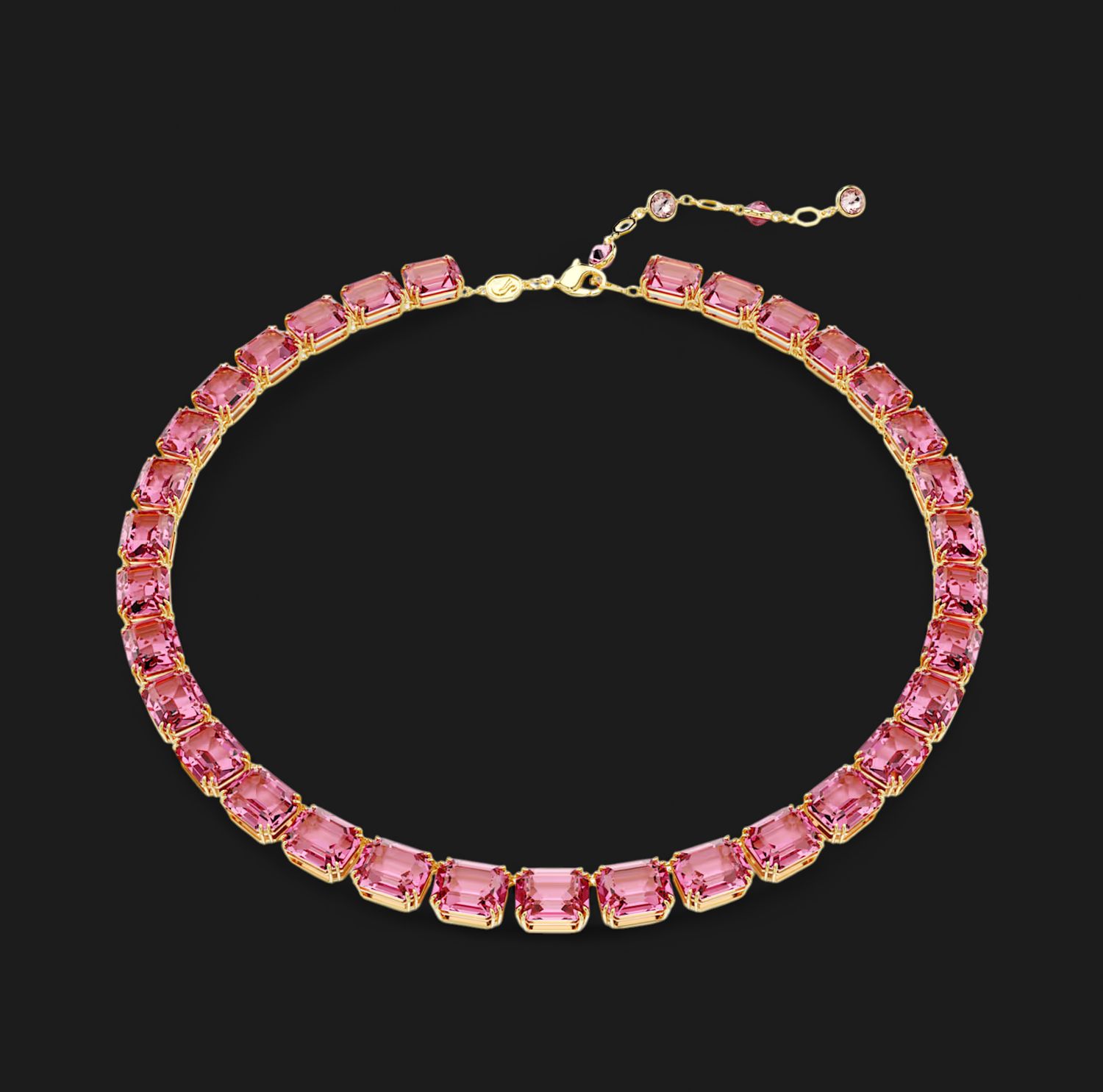 Millenia Necklace Octagon Cut, Pink, 18k Gold Finish 5683429