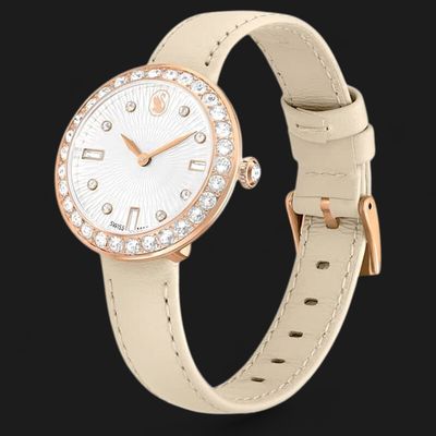 Certa Quartz Crystal White Dial Ladies Watch, 30mm,Italian Leather-5672968