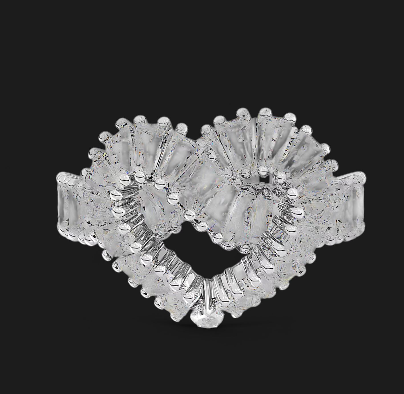 Matrix Cocktail Ring Mixed Cuts, Heart (Size 52) 5648291