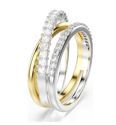 Hyperbola Ring, Mixed Cuts, White, Mixed Metal Finish-5689730