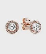 Round Sparkle Halo Stud Earrings - 286272CZ