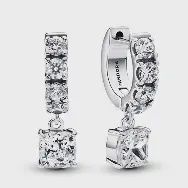 Pavé Dangle Hoop Earrings - 293547C01