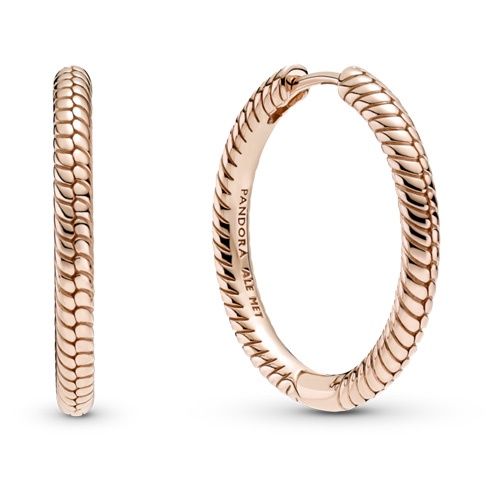 Pandora Charm Hoop Earrings Snake Chain Pattern - 289532C00