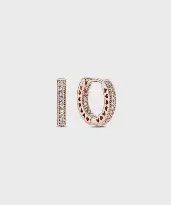 Pavé Heart Hoop Earrings - 286317C01