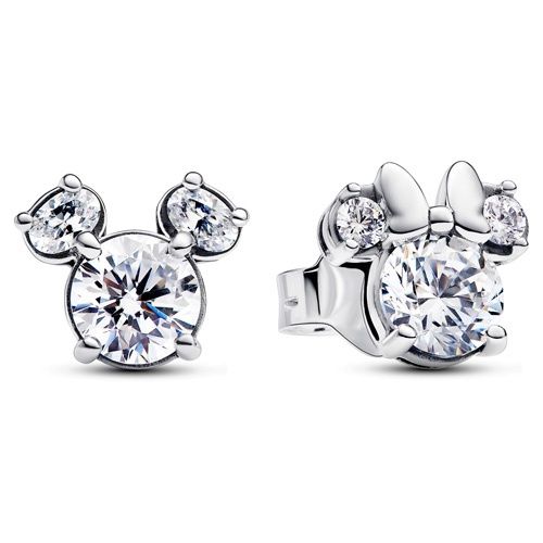 Pandora Disney Mickey Mouse &amp; Minnie Mouse Sparkling Stud Earrings - 293219C01