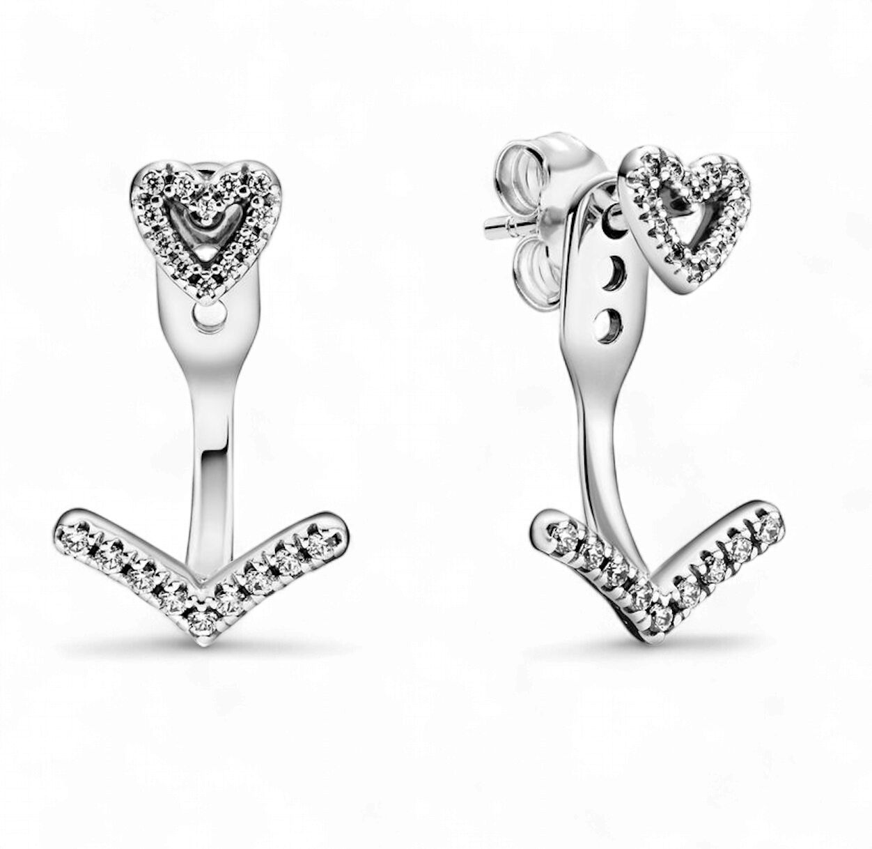 Wishbone Heart Stud Earrings-299280C01