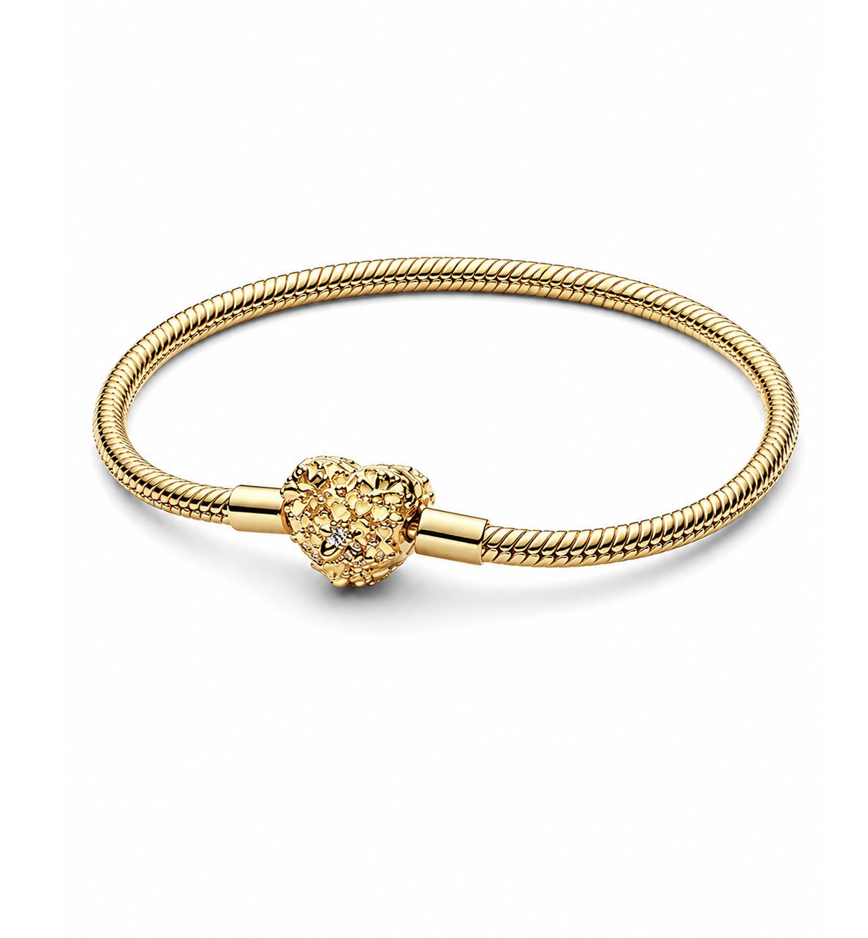 Pandora Daisy Heart Clasp Snake Chain Bracelet  - 561065C01