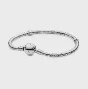 Disney, Moments Sparkling Mickey Mouse &amp; Snake Chain Bracelet - 590731CZ