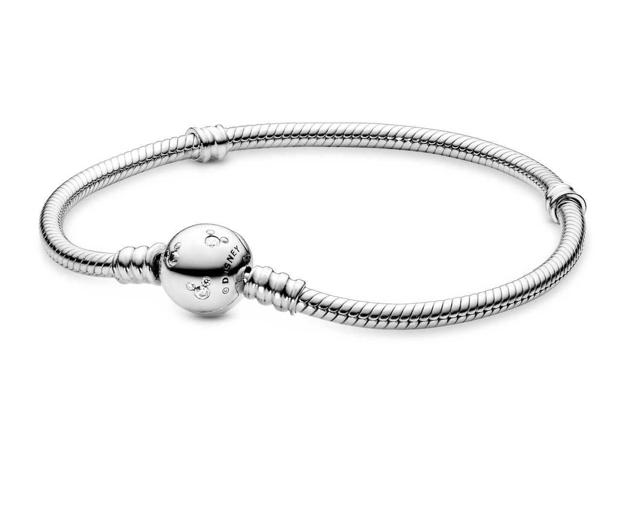 Disney Moments Sparkling Mickey Mouse &amp; Snake Chain Bracelet-590731CZ