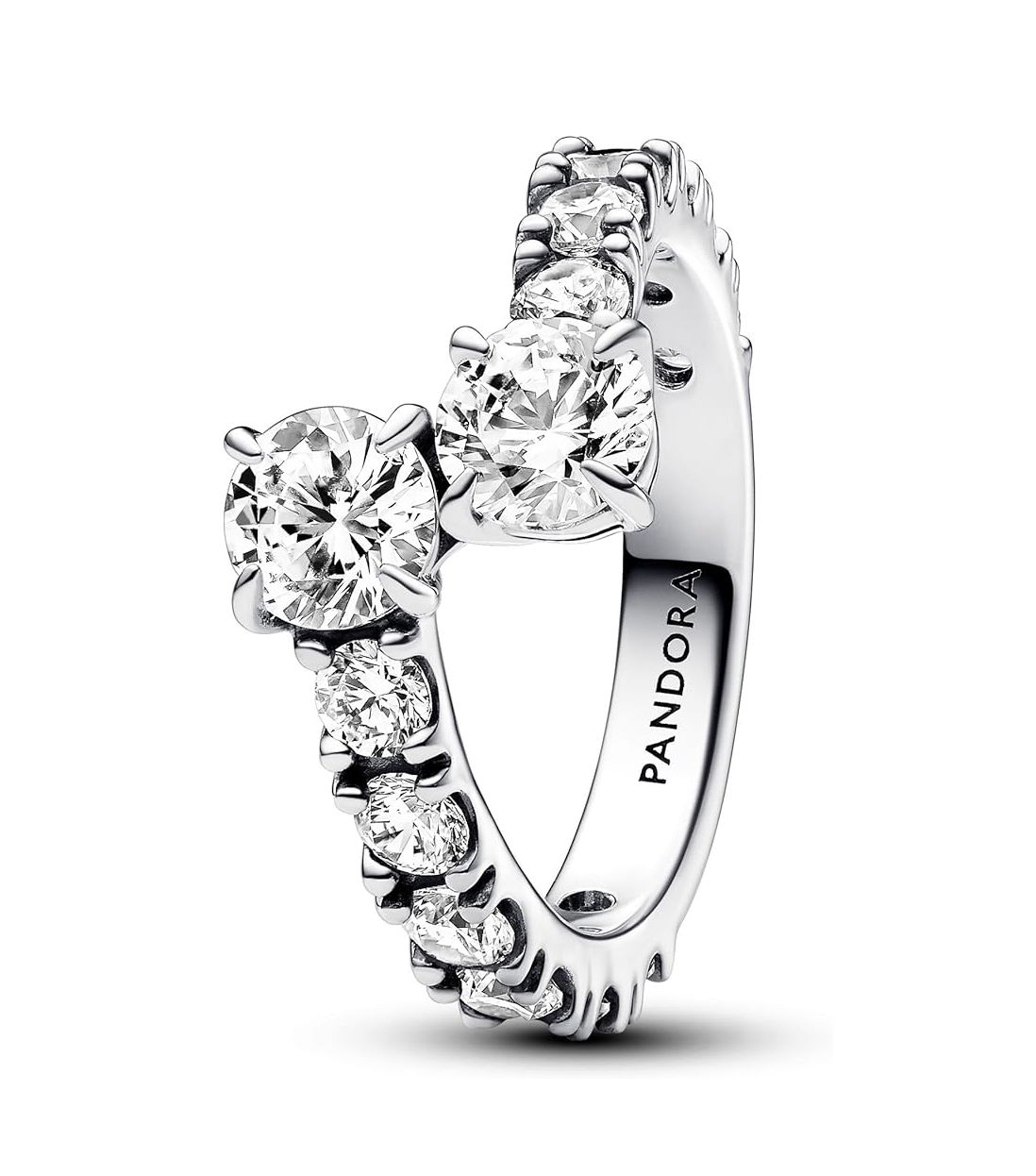 Sparkling Overlapping Band Ring-193149C01