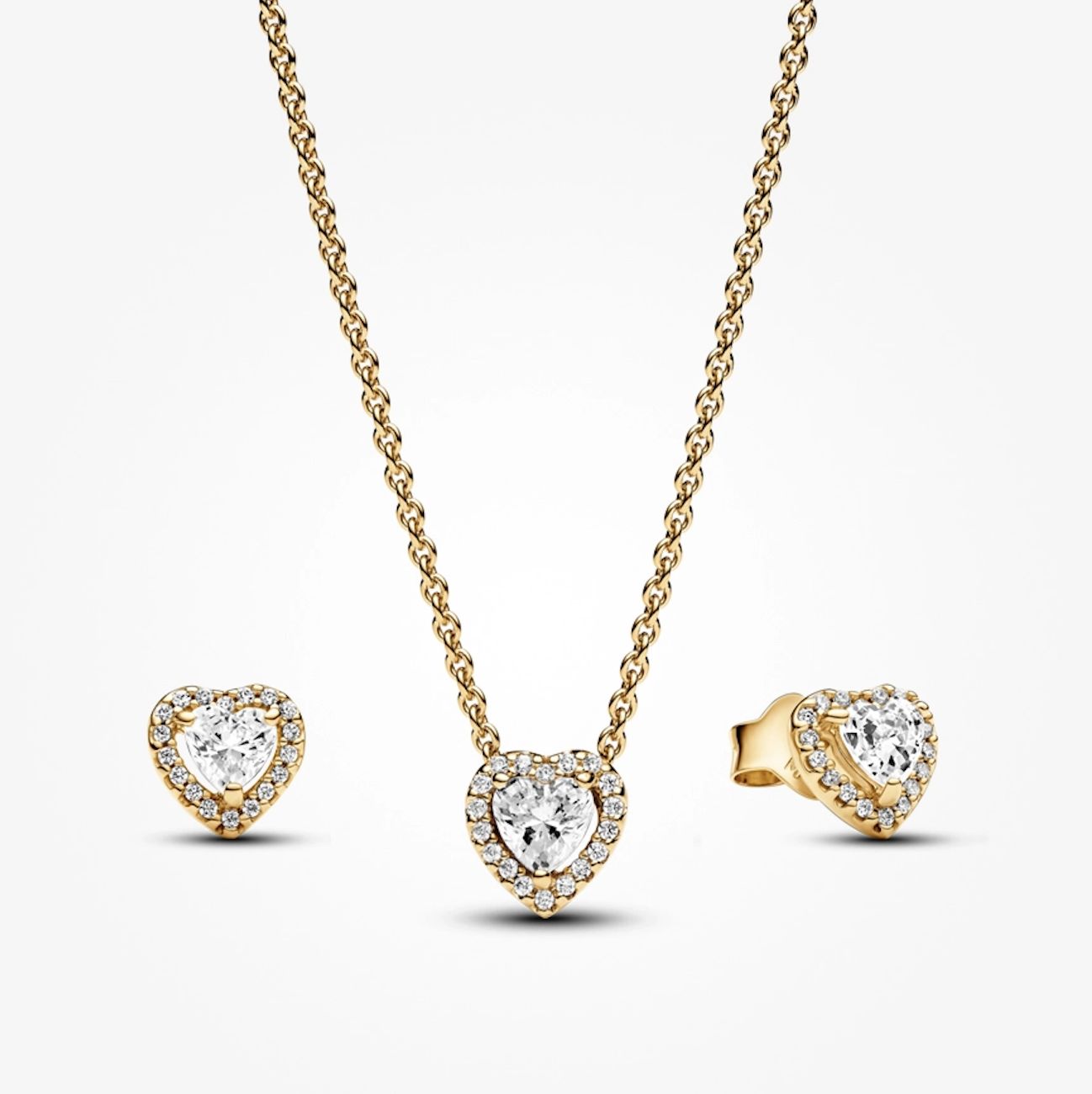 Sparkling Double Heart Halo Jewelry Gift Set-B802371-1