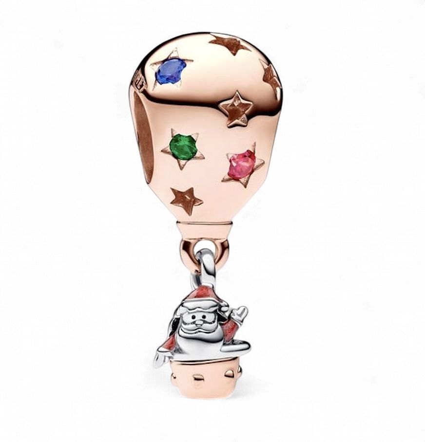 Two-Tone Santa Claus in Hot Air Balloon Charm - 782976C01
