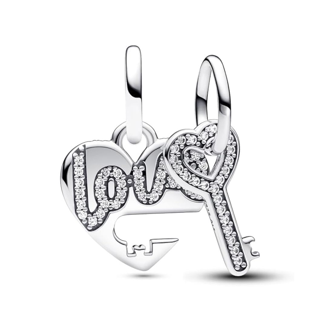 Splittable Heart &amp; Key Dangle Charm-793081C01