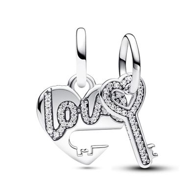 Splittable Heart &amp; Key Dangle Charm-793081C01
