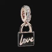 Love Padlock Dangle Charm - 782508C01