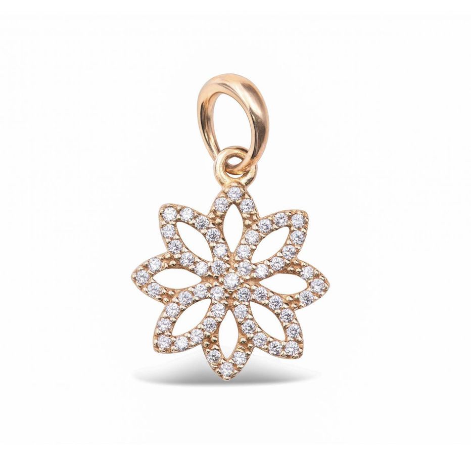 14k Gold Lace Botanique Floral Pendant-350179CZ