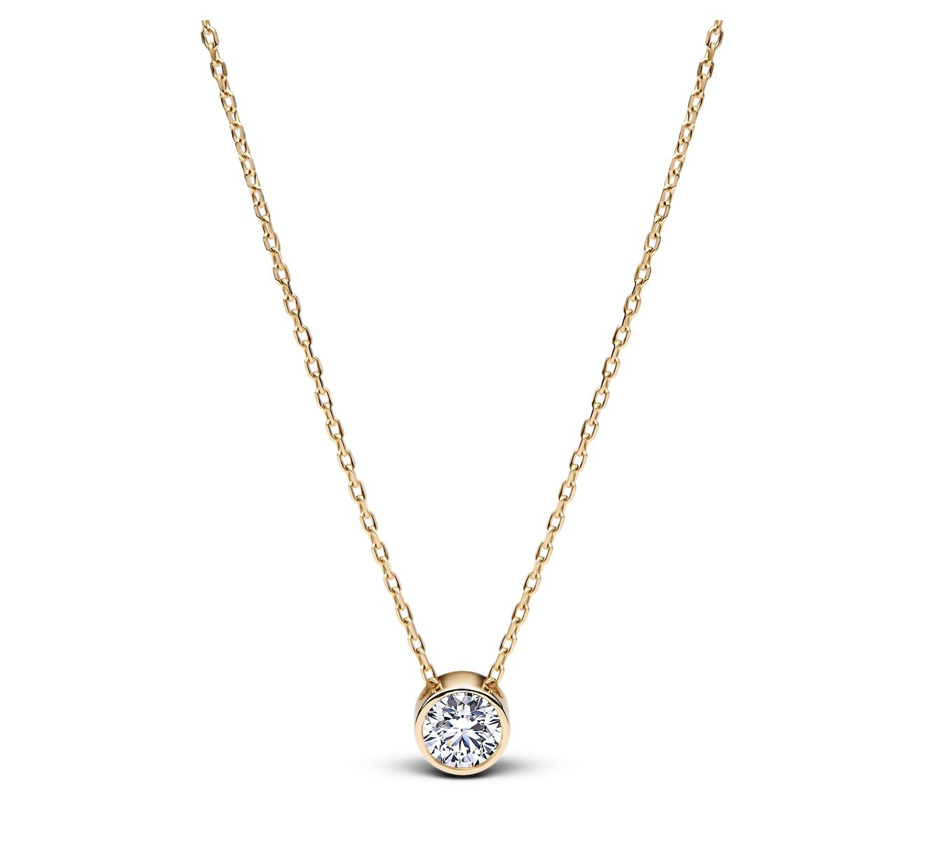 Era Bezel 14k Gold Lab-Grown Diamond 0.15 tw Pendant Necklace-352885C01-45