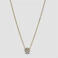 Round Pavé Halo Pendant Necklace - 363548C01-45