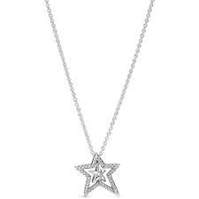 Pavé Asymmetric Star Collier Necklace  - 390020C01-45