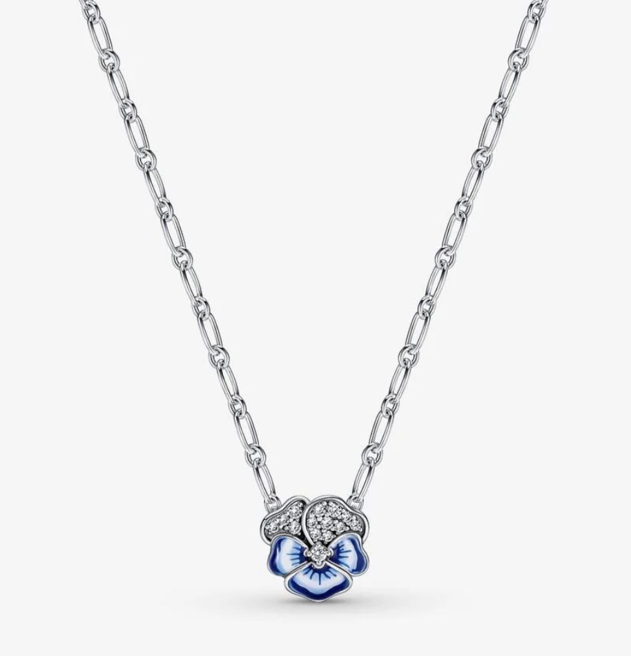 Blue Pansy Flower Pendant - 390770C01-50