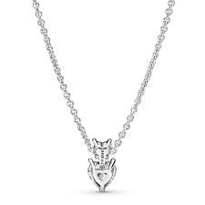 Double Heart Pendant Sparkling Collier Necklace - 391229C01-45