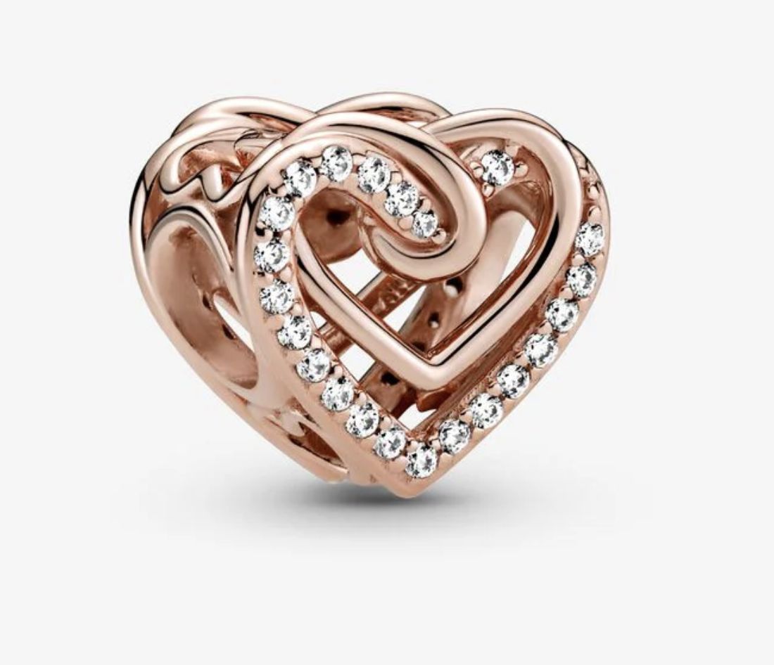 Sparkling Entwined Hearts Charm-789270C01