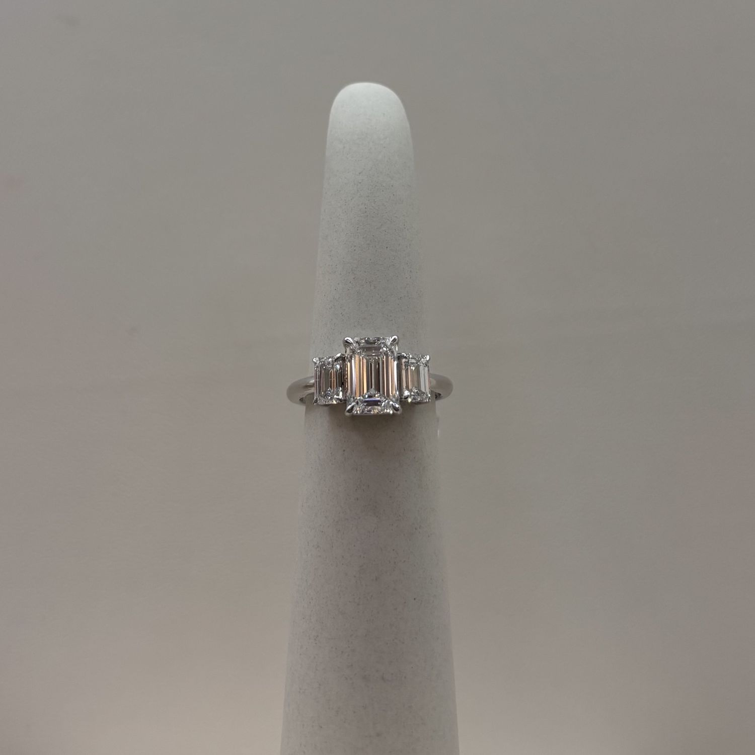 14KW 3-Stone Emerald (3.17ct) Diamond Ring