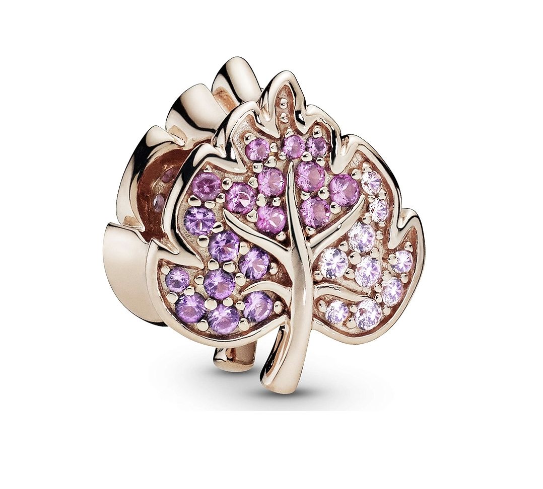 Sparkling Pavé Leaf Charm-788322NPMMX