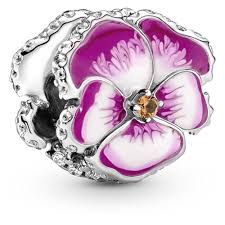 Pink Pansy Flower Charm - 790777C01