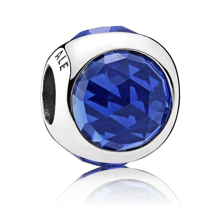 Royal Blue Radiant Droplet Silver Charm-792095NCB
