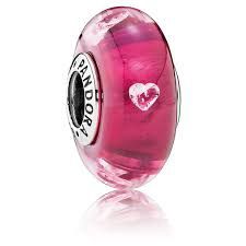Pink Hearts Murano Glass Charm - 791664PCZ