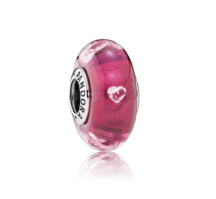 Pink Hearts Murano Glass Charm - 791664PCZ
