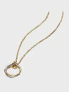 Organically Shaped Two-Tone Pendant Necklace - 363882C00-45