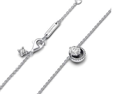Sparkling Round Halo Pendant Collier Necklace-391174C01-45