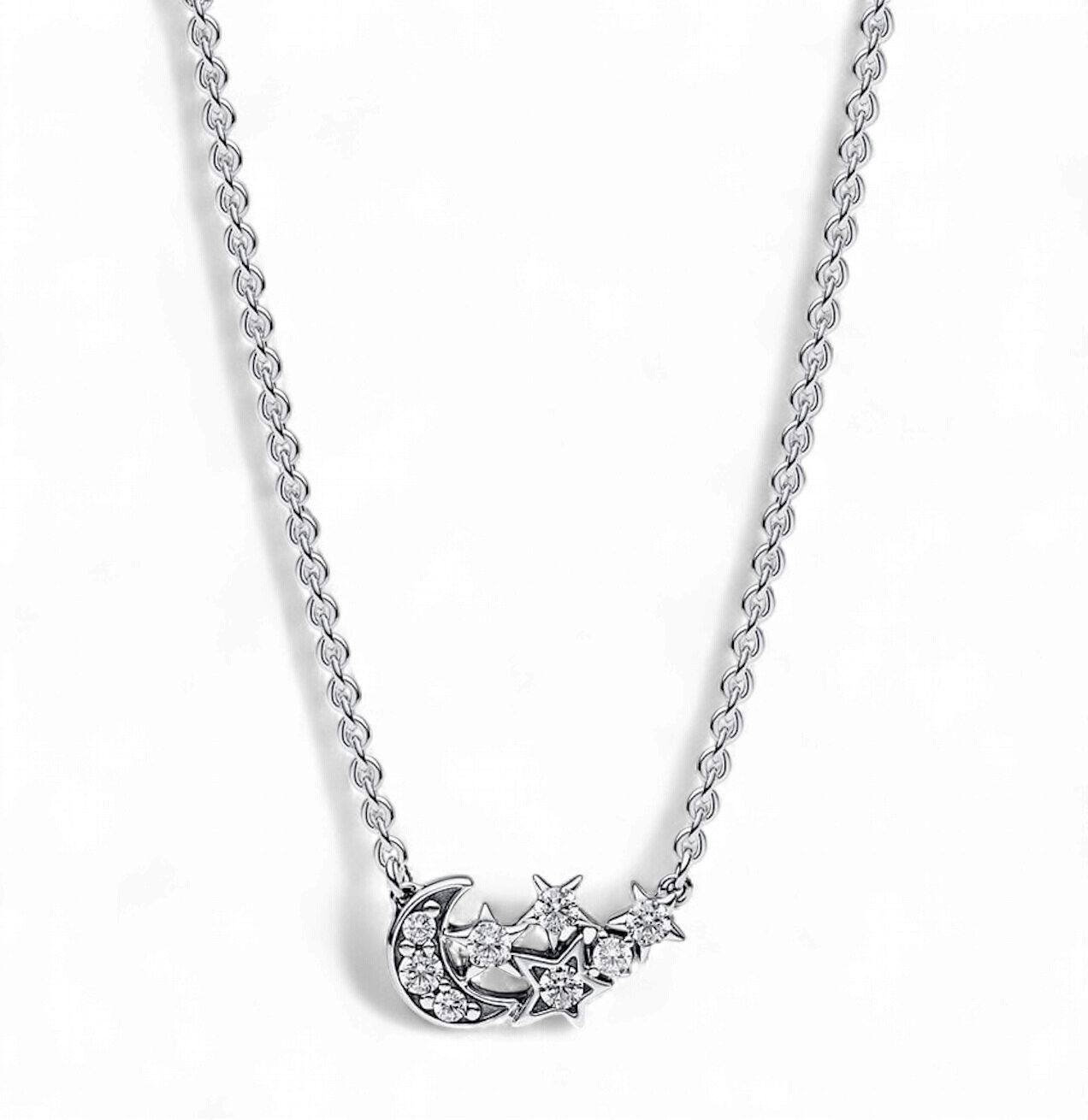 Sparkling Moon &amp; Star Collier Necklace-392991C01-45
