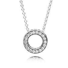 Pandora Logo Pavé Circle Collier Necklace - 397436CZ-45