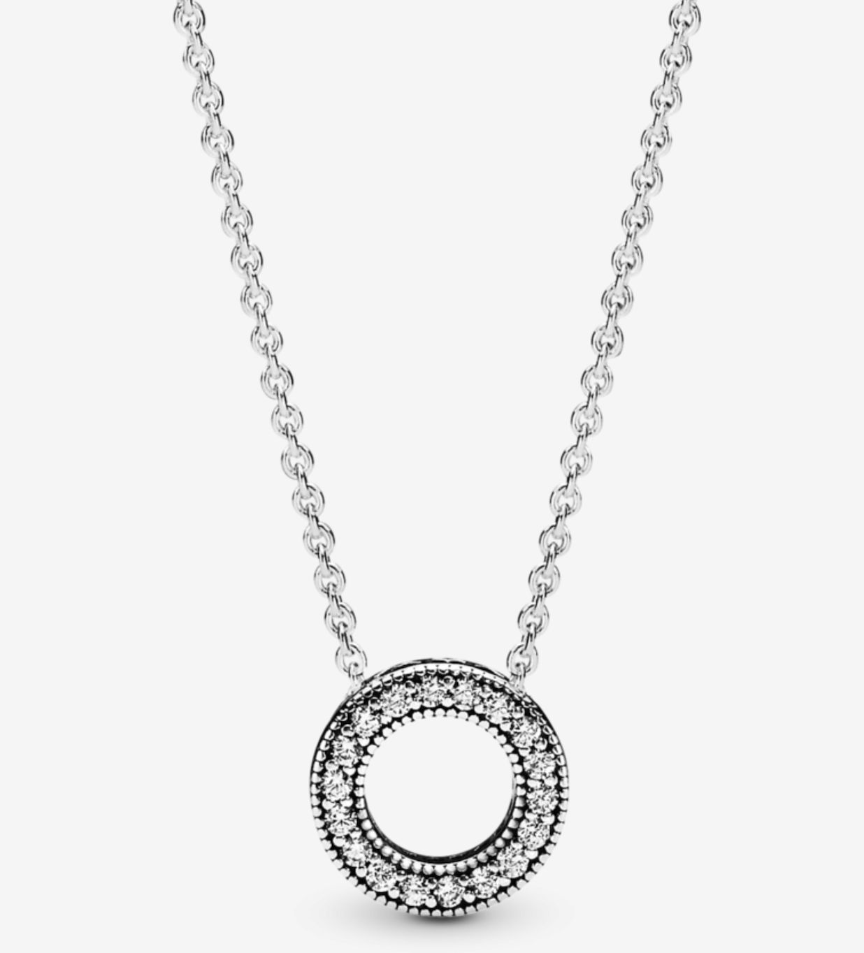 Pandora Logo Pavé Circle Collier Necklace - 397436CZ-45